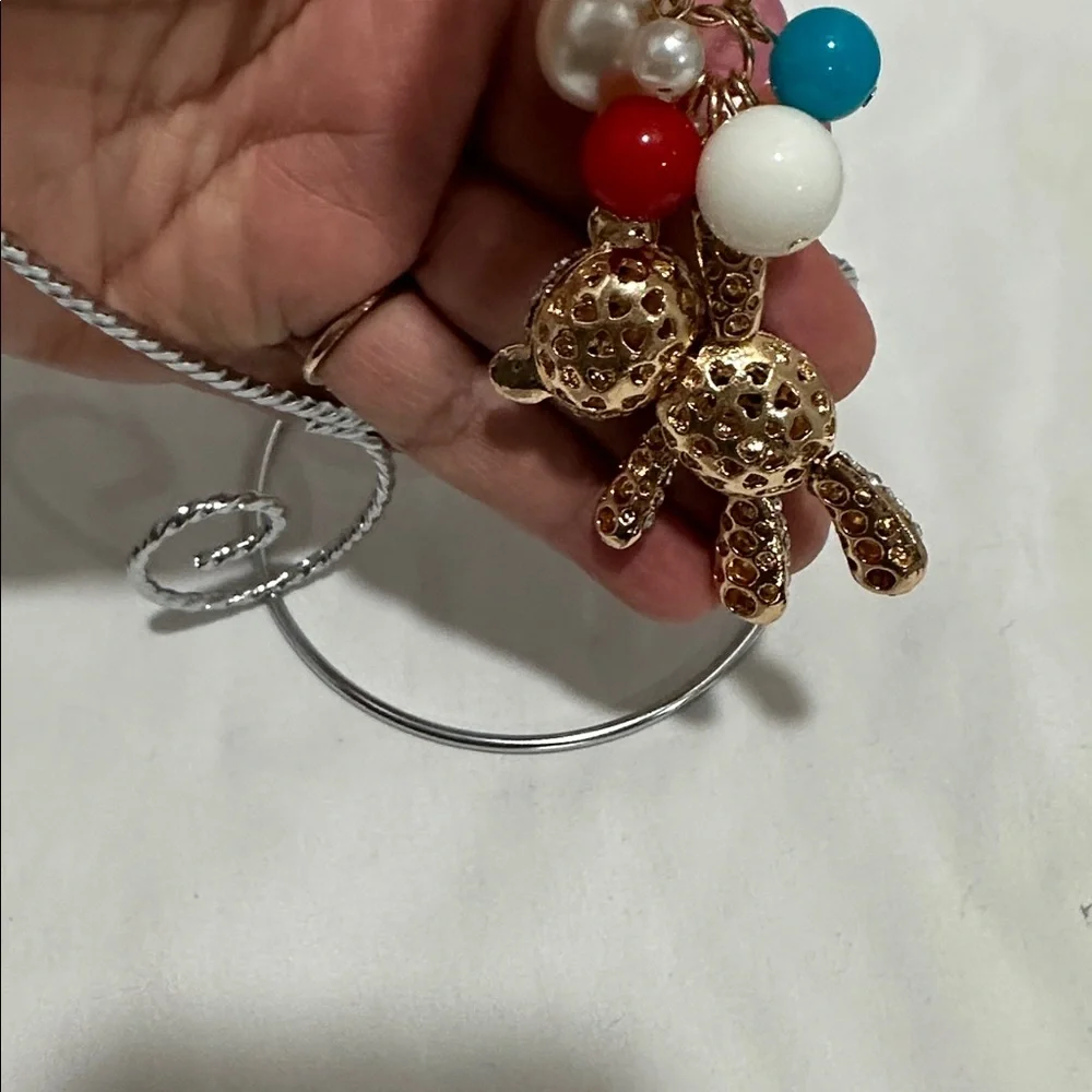 Colorful Teddy Bear Keychain NWT